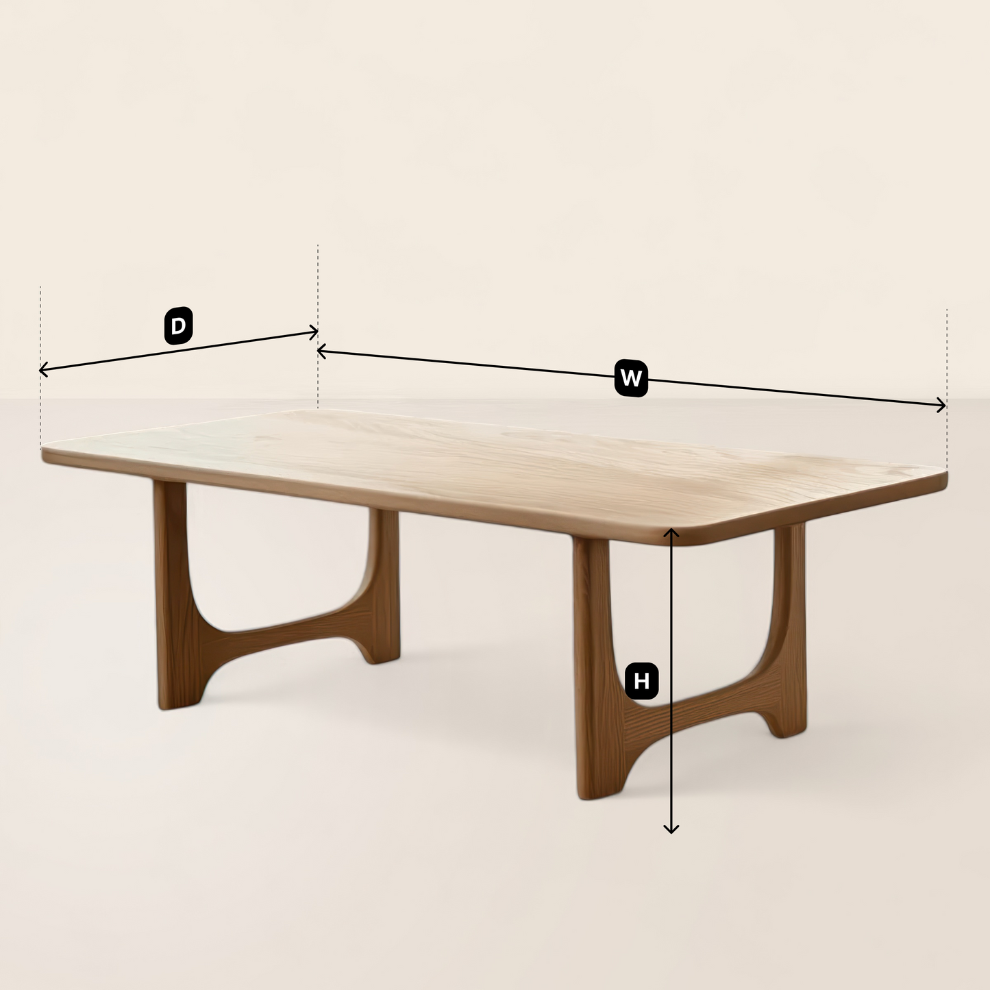 Modern Curved Coffee Table Organic Design Warm Aesthetic