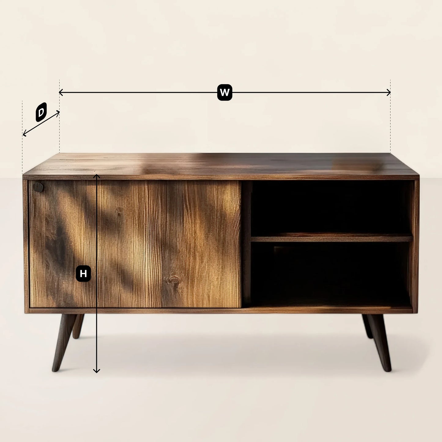 Media Console Table Storage Display Home Decor