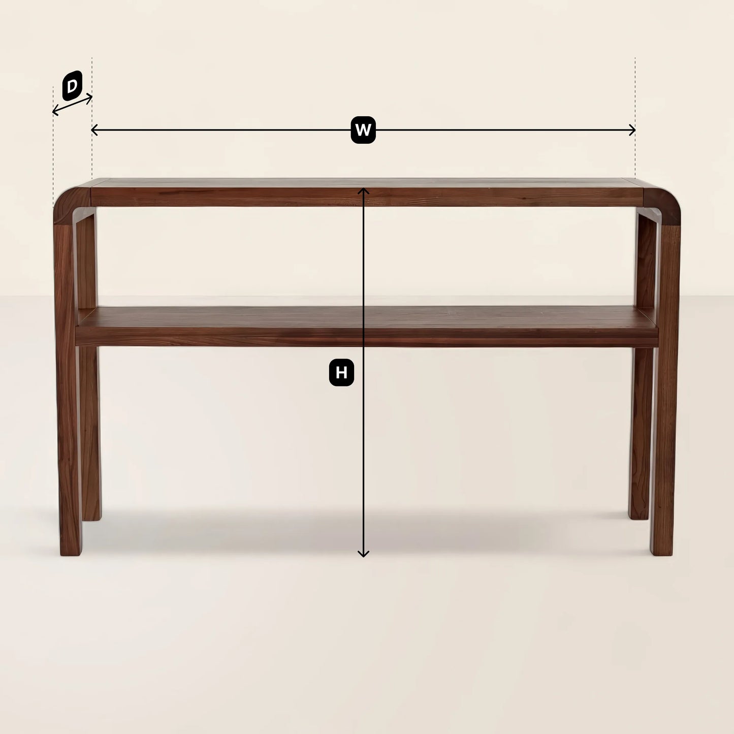 Mid Century Console Table with Clean Minimalist Lines