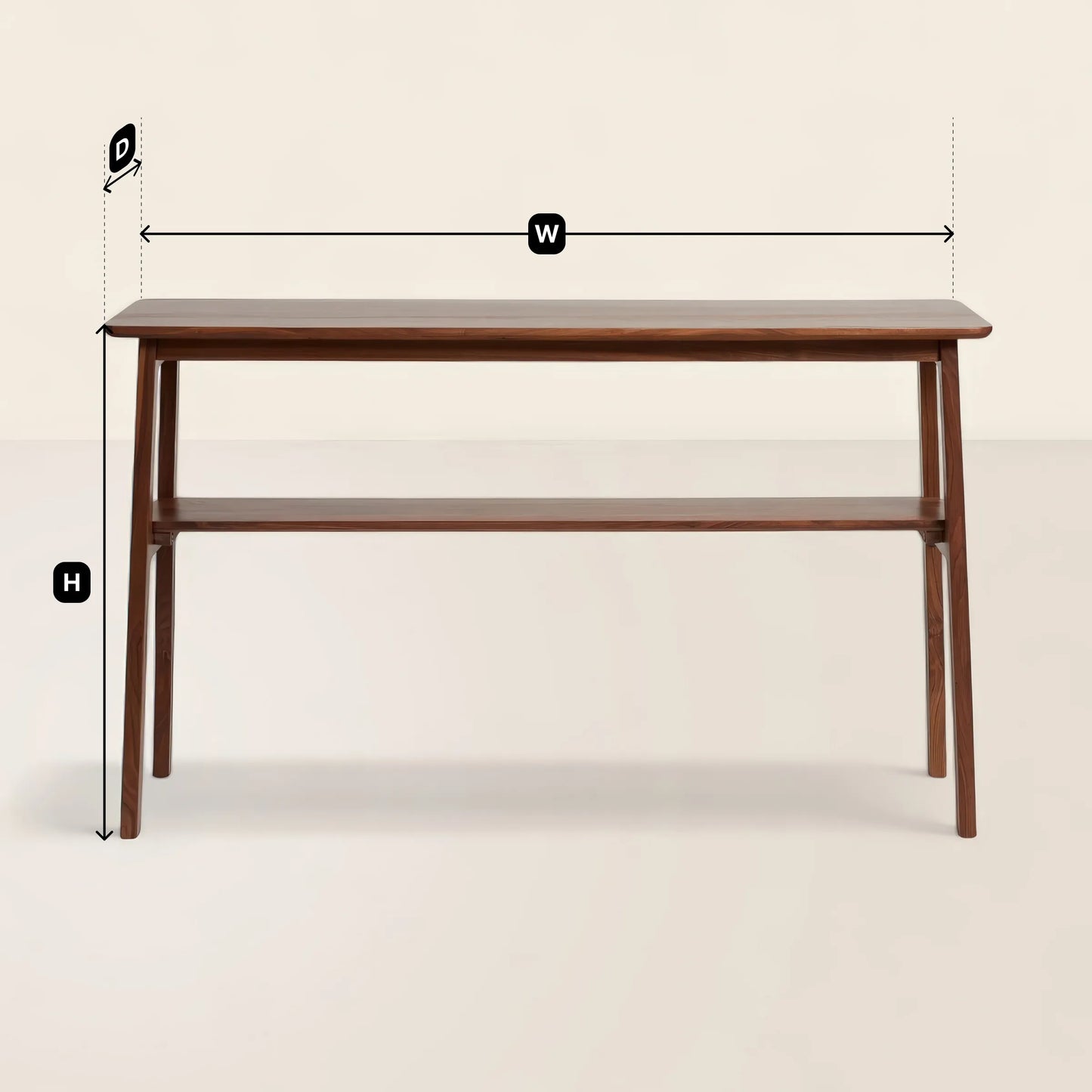Mid Century Console Table Sleek Open Design