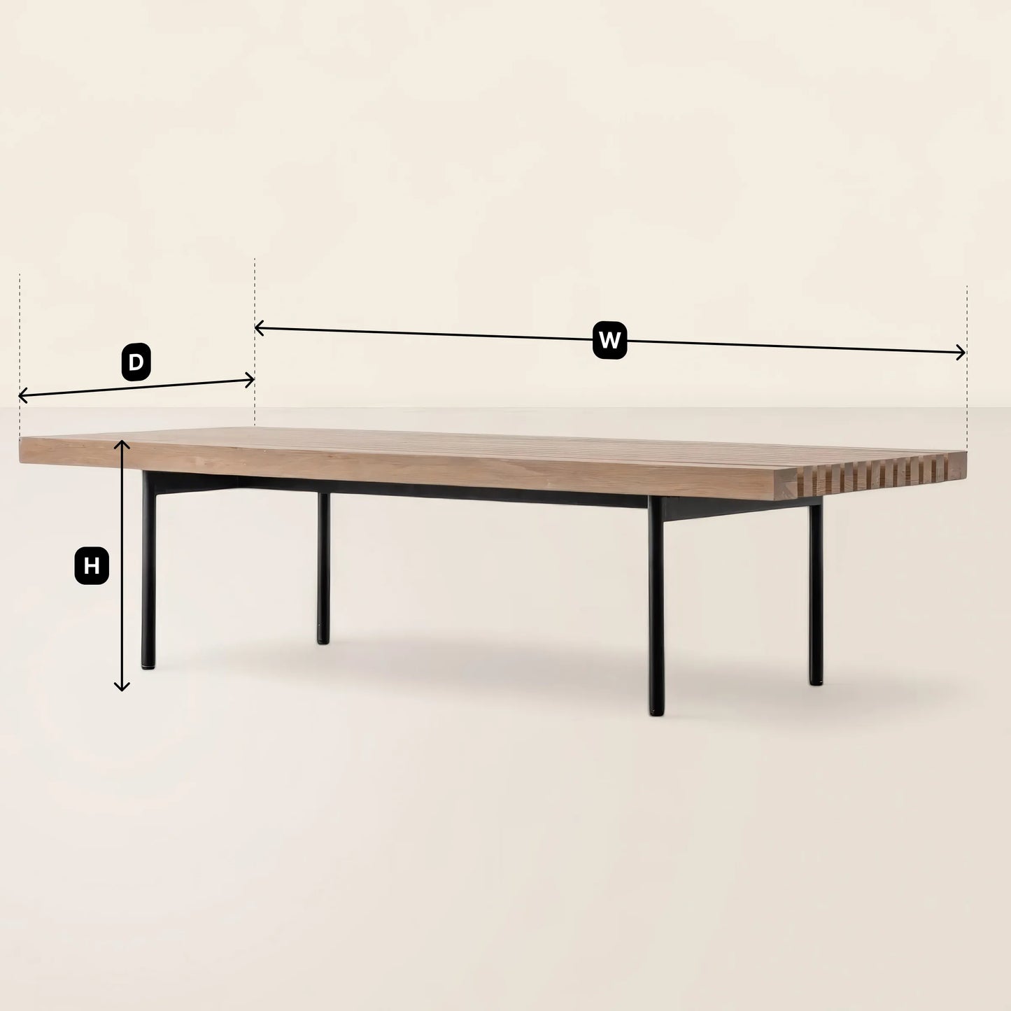 Modern Slatted Coffee Table Minimalist Design Sleek Structure