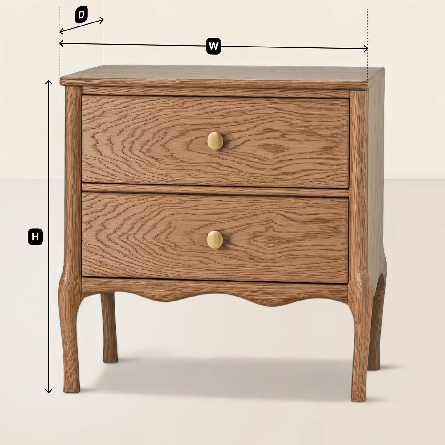 Contemporary Nightstand Spacious Drawers Functional Desig