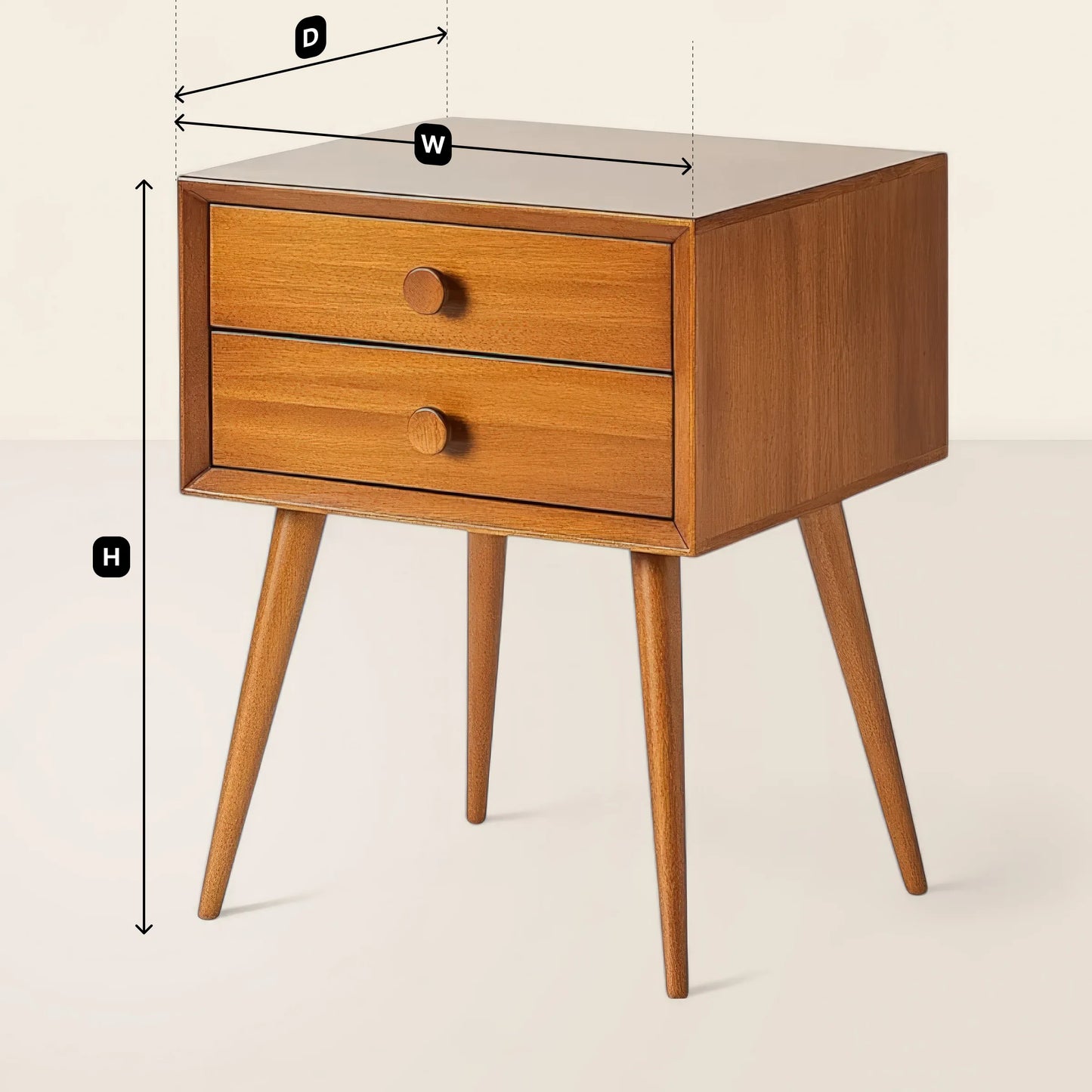 Mid-Century Modern Wooden Nightstand Sleek