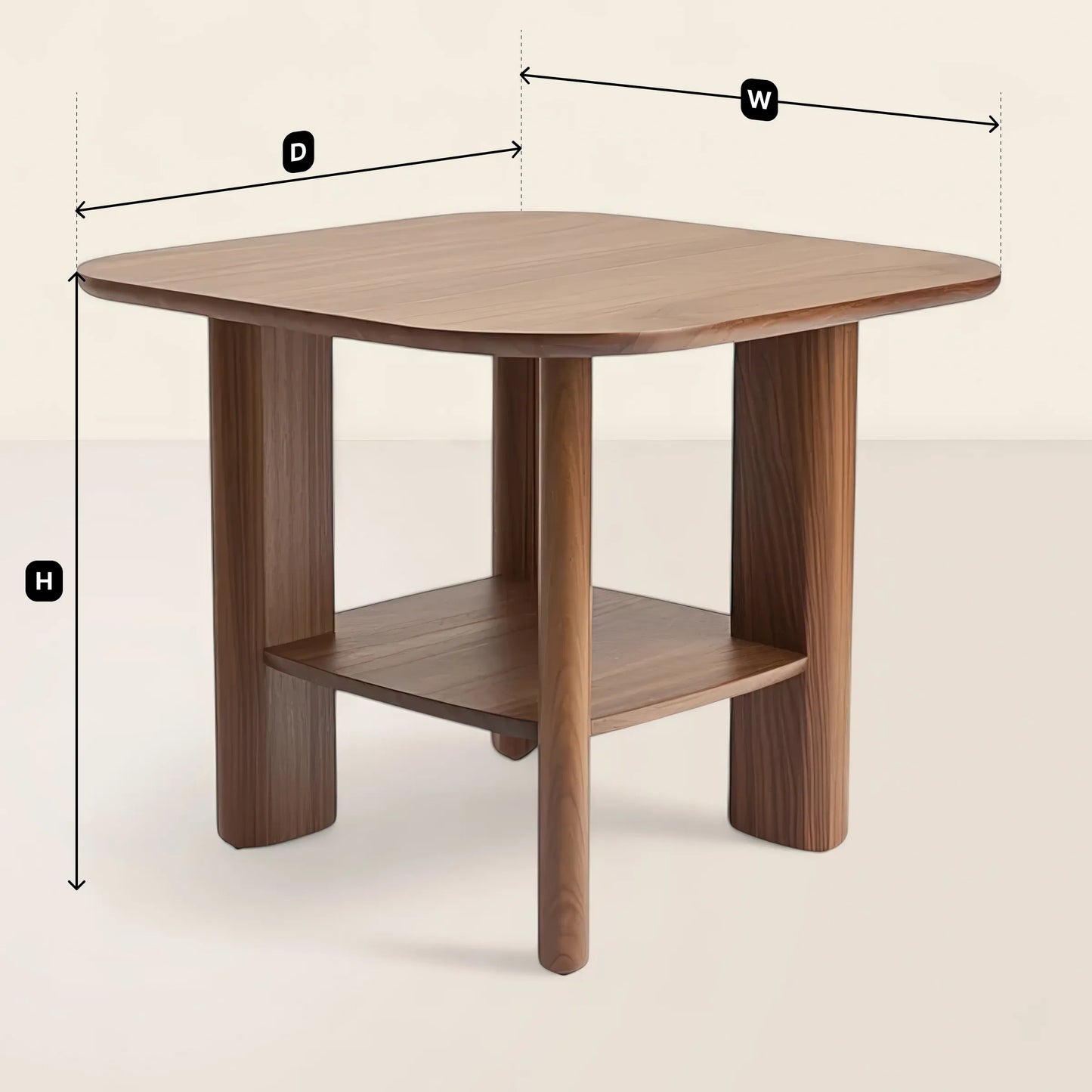 Everyday Side Table with Simple Shelf Design