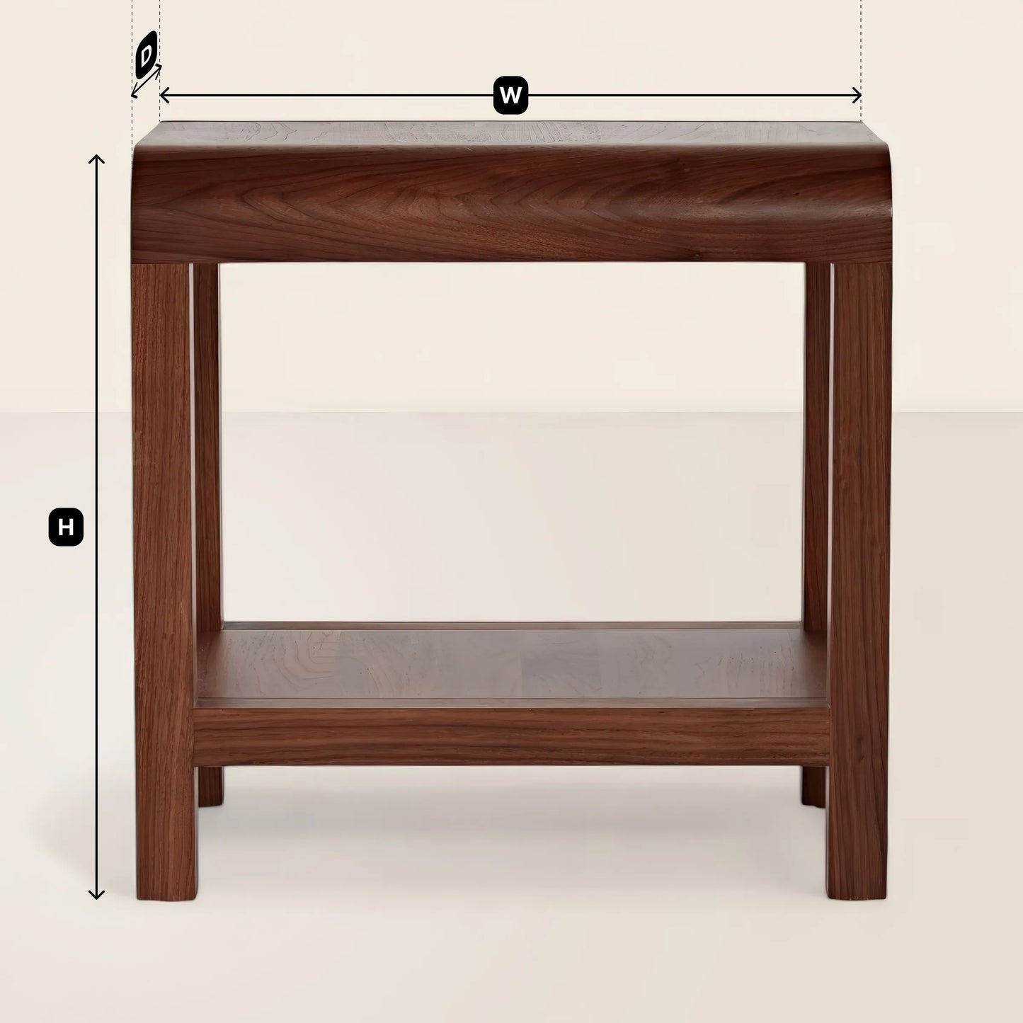 Modern Side Table Sleek Design with Storage Shelf