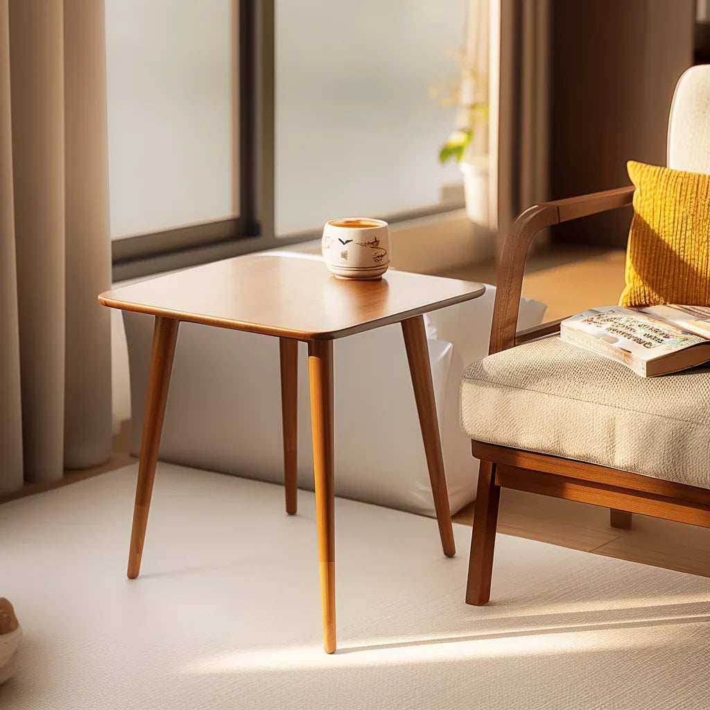 Mid Century Modern Accent Table Compact Wood Design