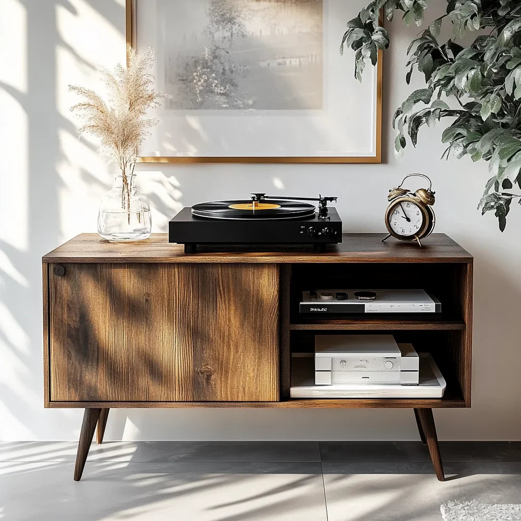 Media Console Table Storage Display Home Decor