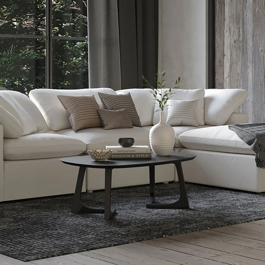 Black Coffee Table Oval Sculptural Design