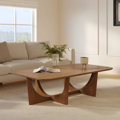 Architectural Coffee Table with geometric sculptural base