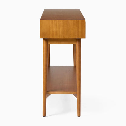Aurel Mid-Century Console Table Double Drawer Design