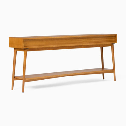 Aurel Mid-Century Console Table Double Drawer Design