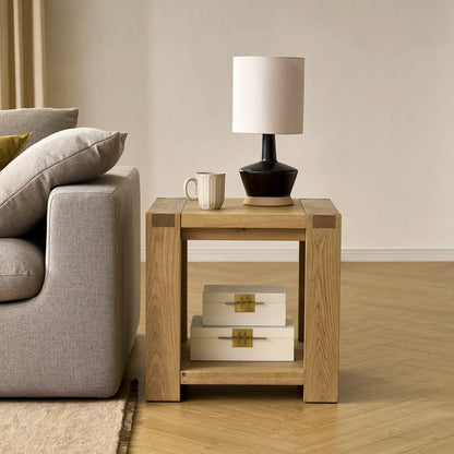 Modern Minimalist Side Table with a sleek design and open storage shelf perfect for any contemporary space