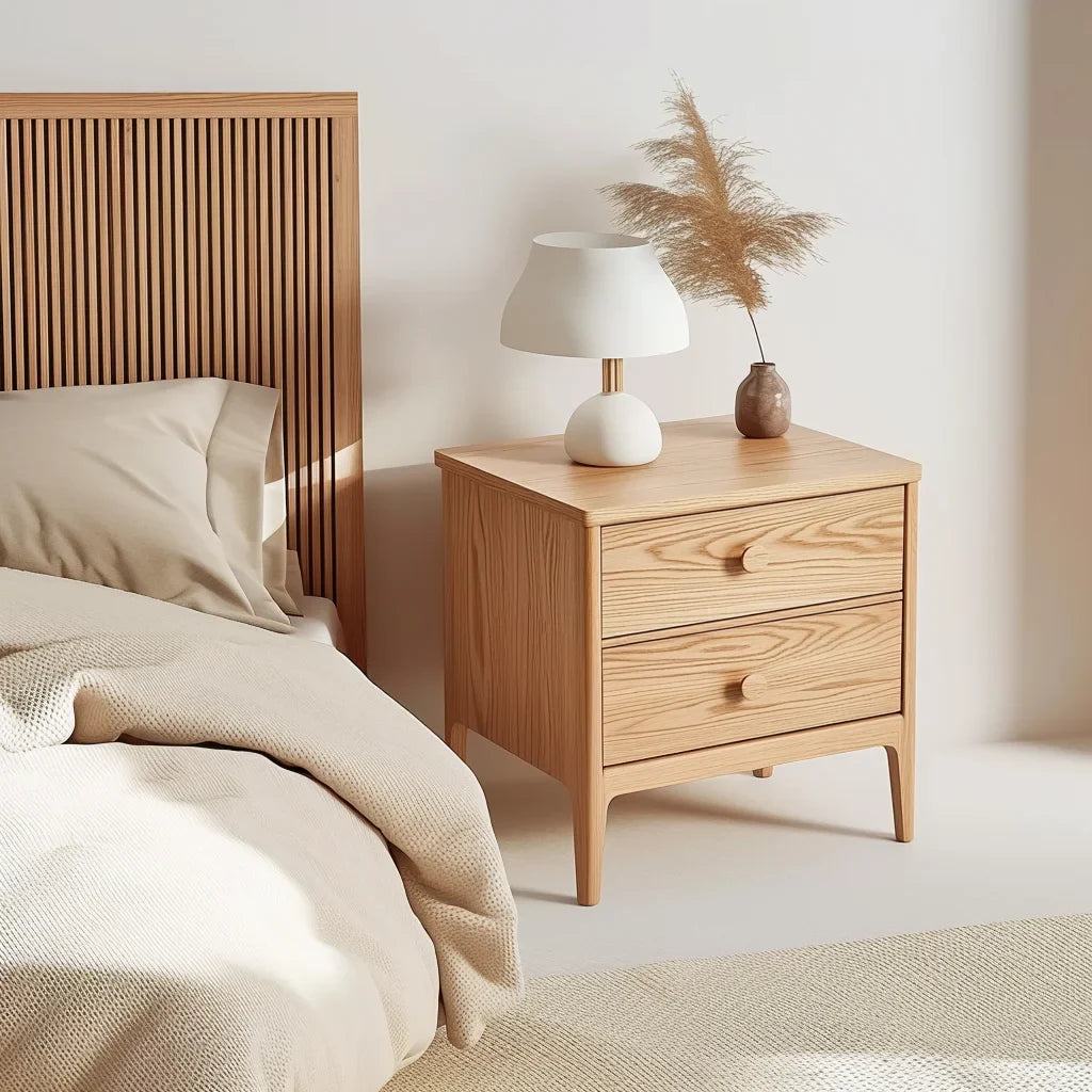 Captivating Modern Nightstand with three drawers in a stylish bedroom