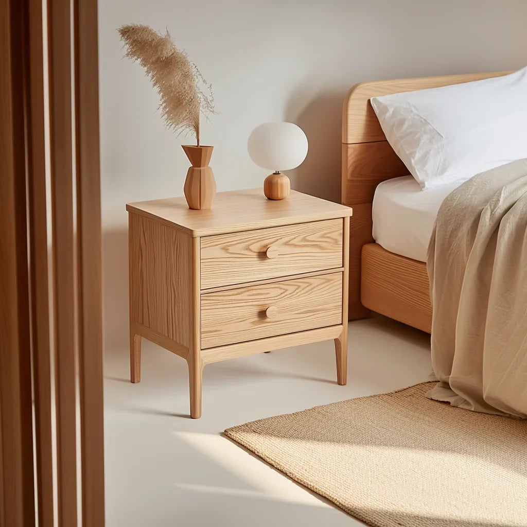 Captivating Modern Nightstand with three drawers in a stylish bedroom