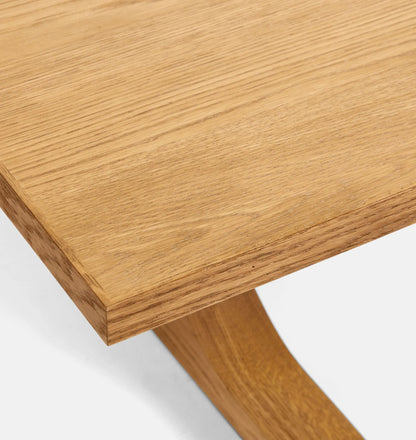 Classic Coffee Table with trestle base and natural wood finish