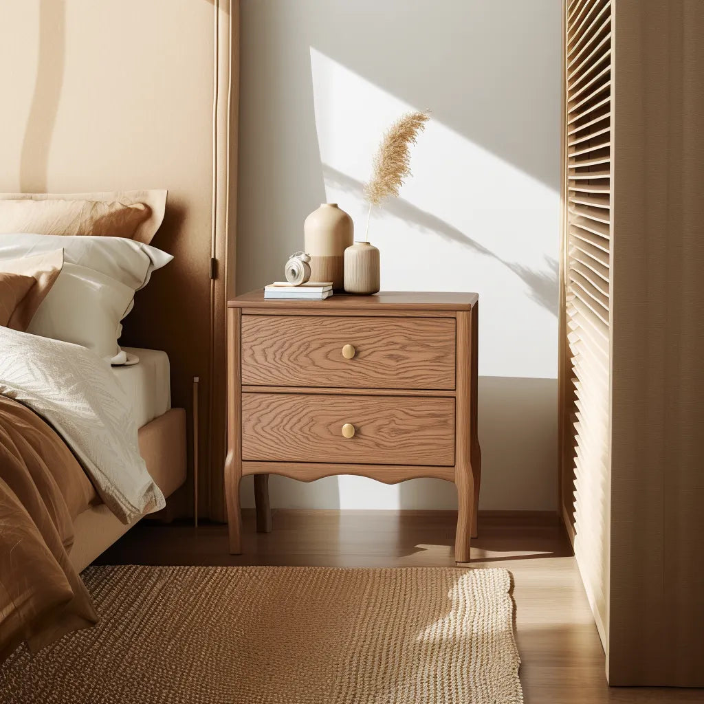Contemporary Nightstand with spacious drawers and sleek design