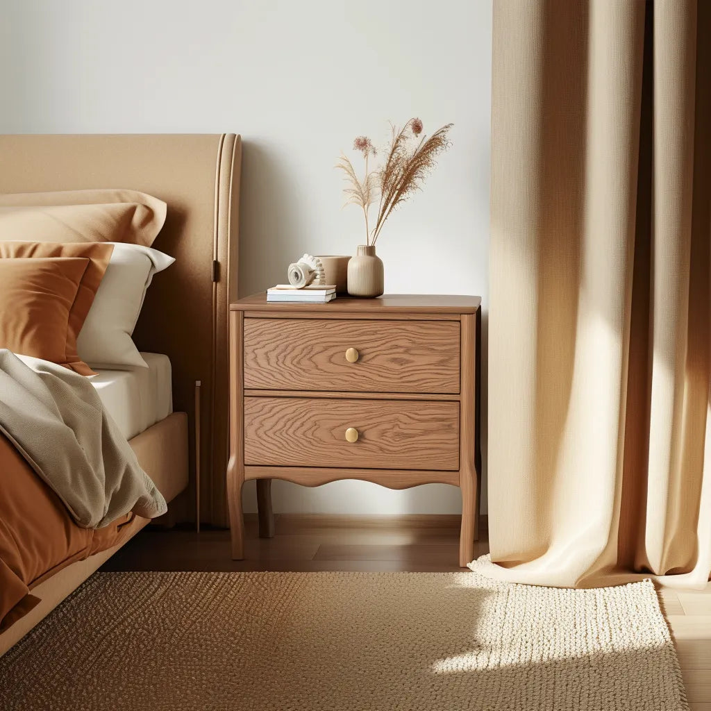 Contemporary Nightstand with spacious drawers and sleek design