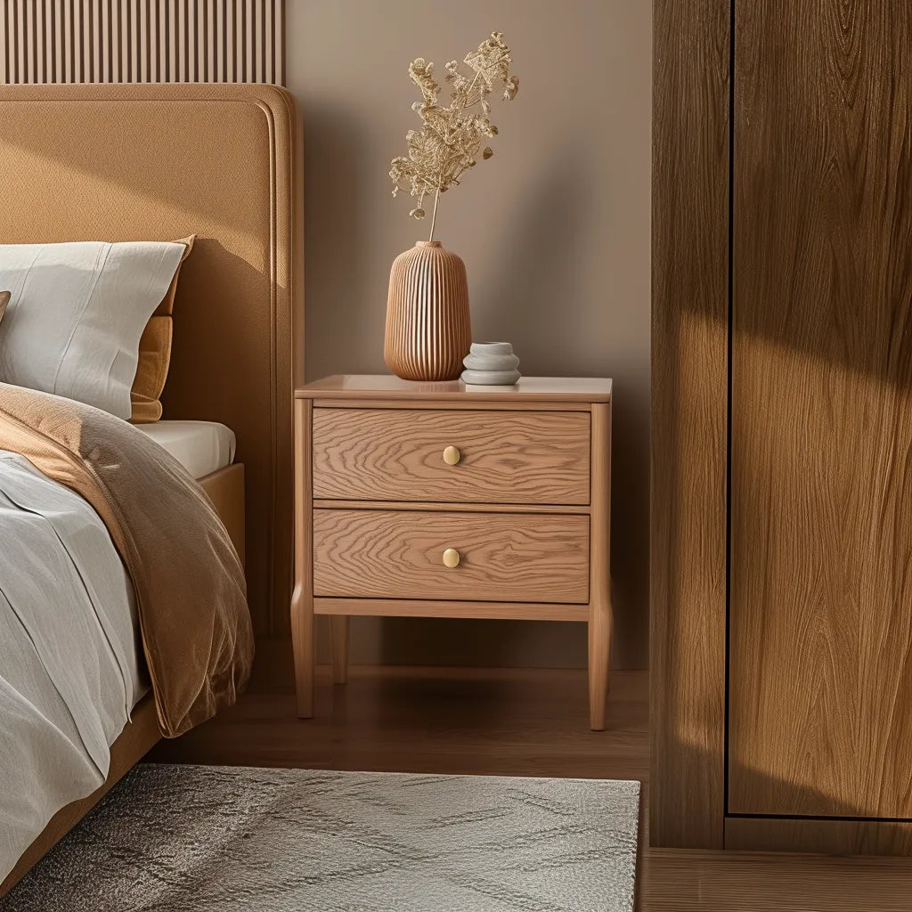 Contemporary Nightstand with spacious drawers and sleek design