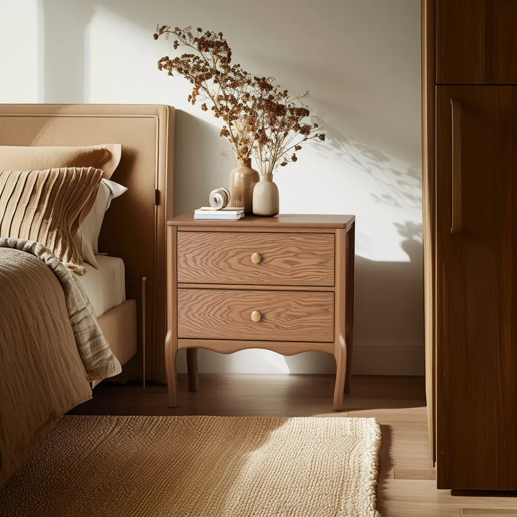 Contemporary Nightstand with spacious drawers and sleek design