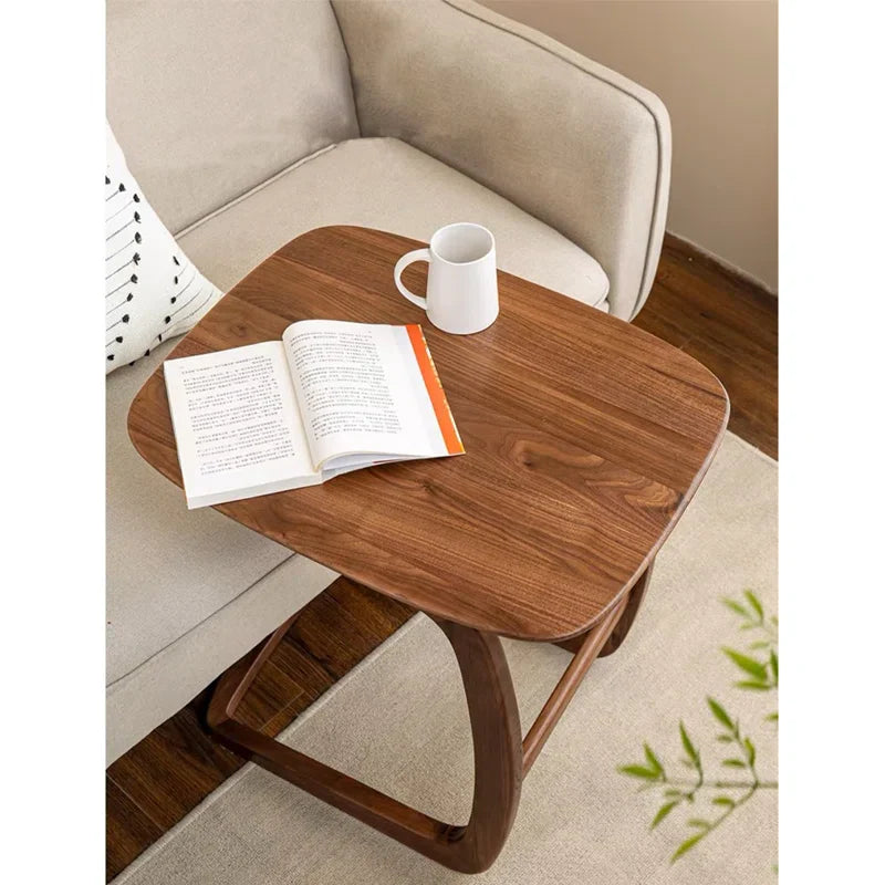 Contemporary Sofa Side Table with curved base