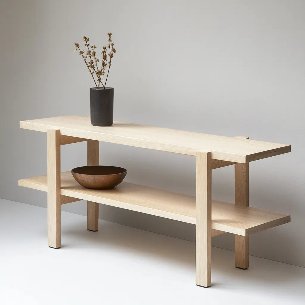 Contemporary console table modern storage sleek minimalist design