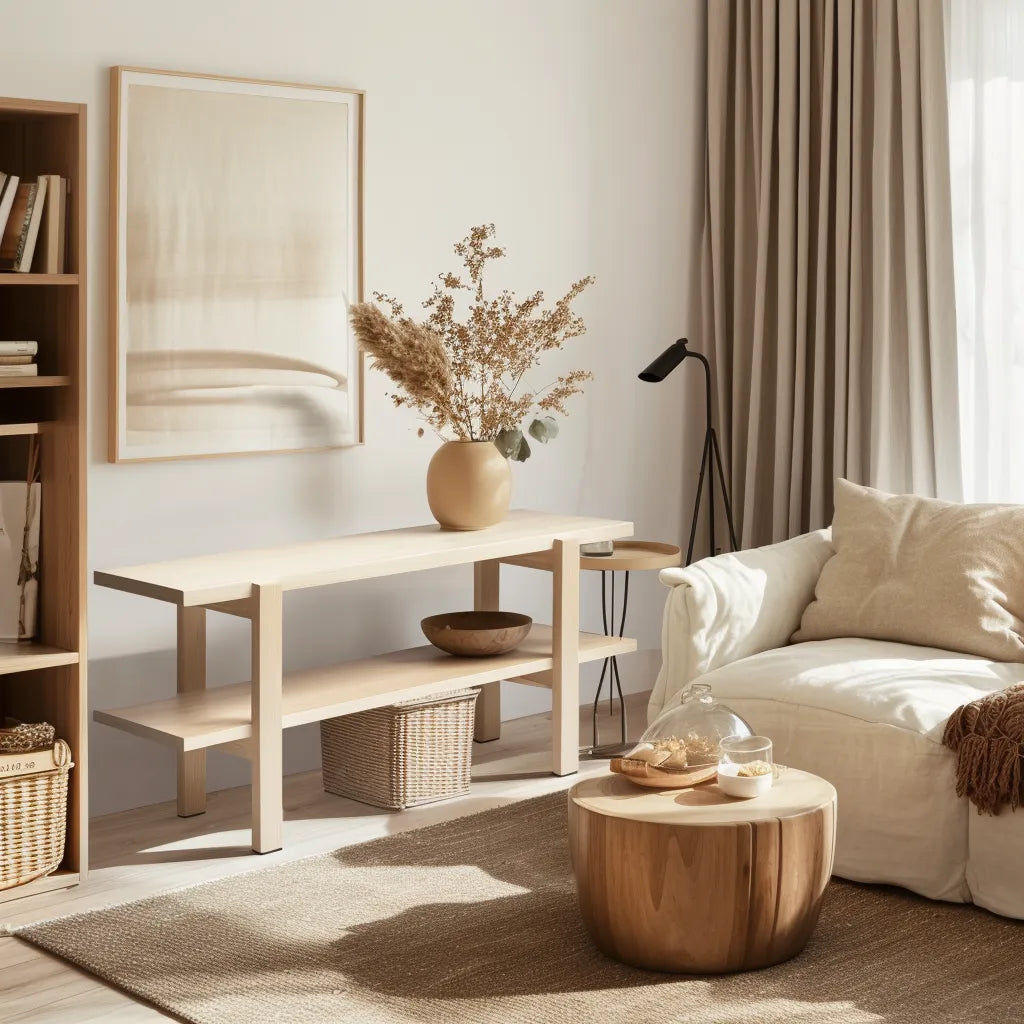 Contemporary console table modern storage sleek minimalist design