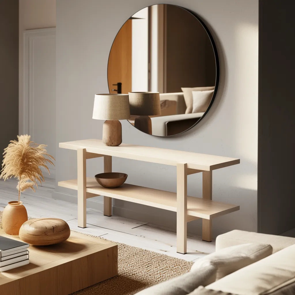 Contemporary console table modern storage sleek minimalist design