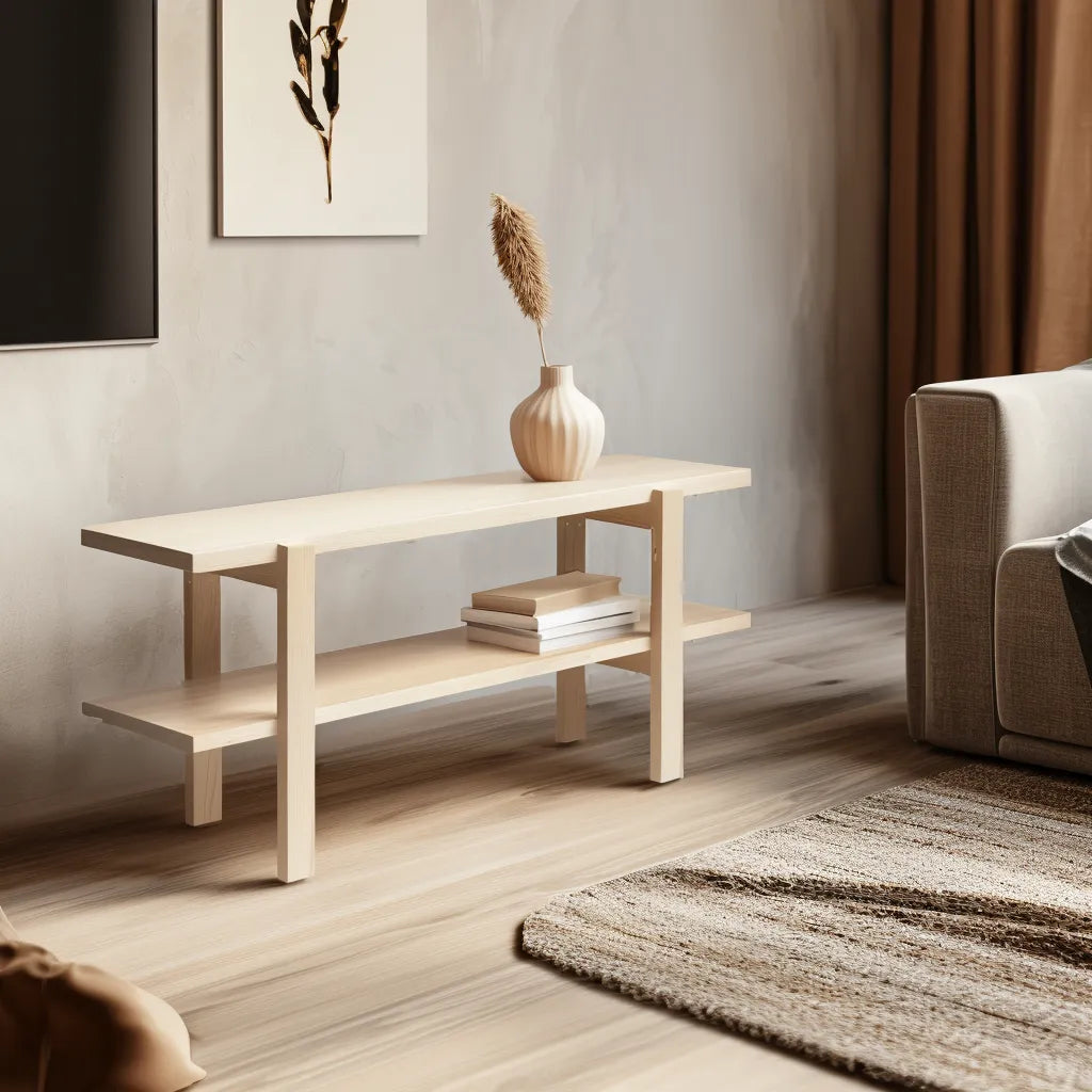 Contemporary console table modern storage sleek minimalist design