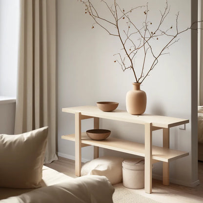 Contemporary console table modern storage sleek minimalist design