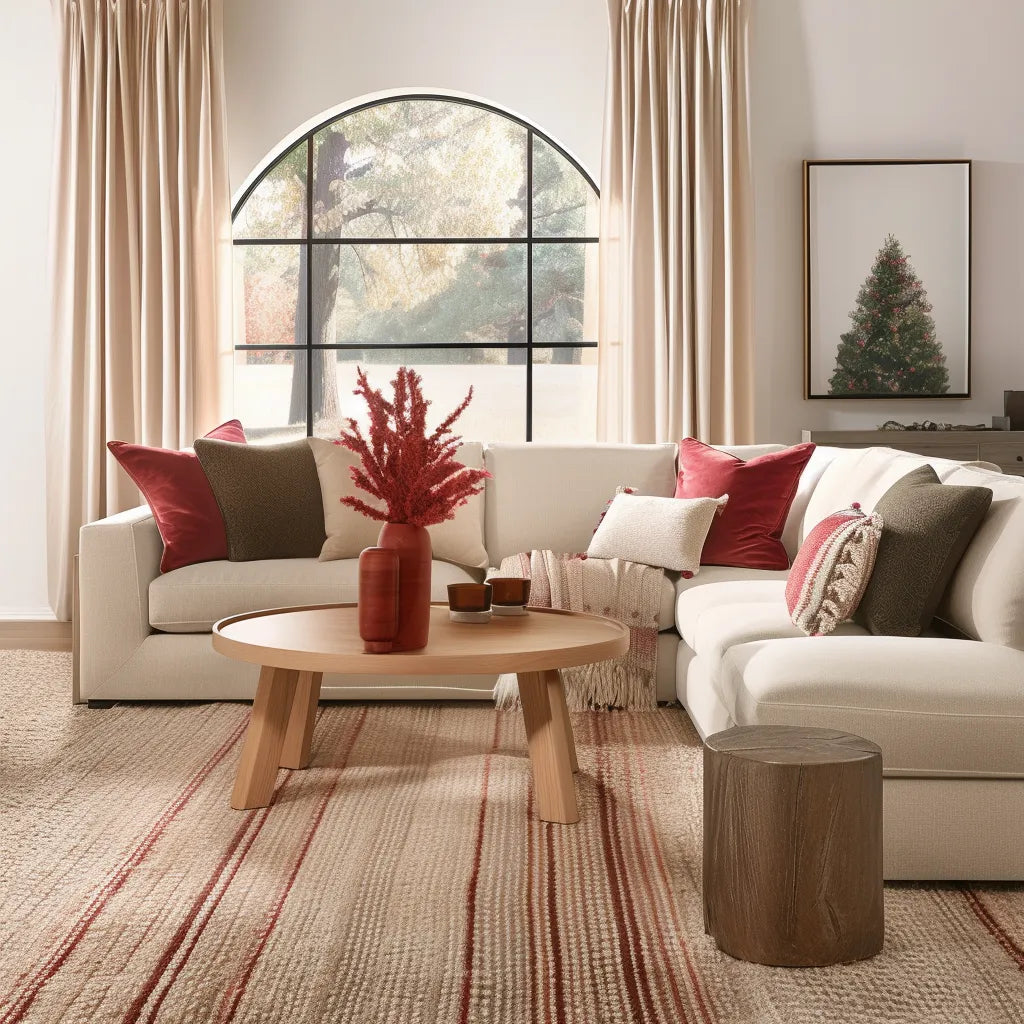 Contemporary round coffee table modern minimalist design spacious tabletop sturdy legs