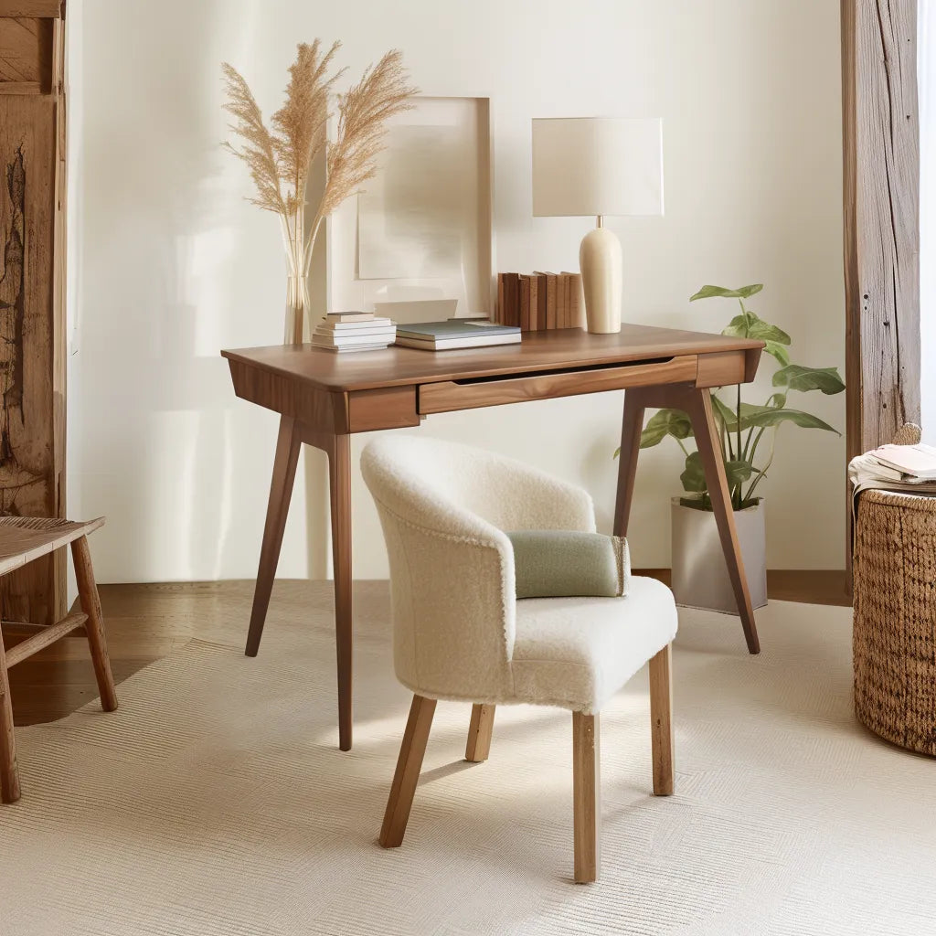 Contemporary study desk modern minimalist design spacious tabletop storage drawer