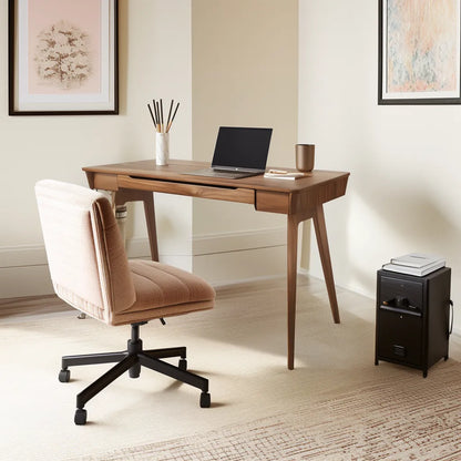 Contemporary study desk modern minimalist design spacious tabletop storage drawer