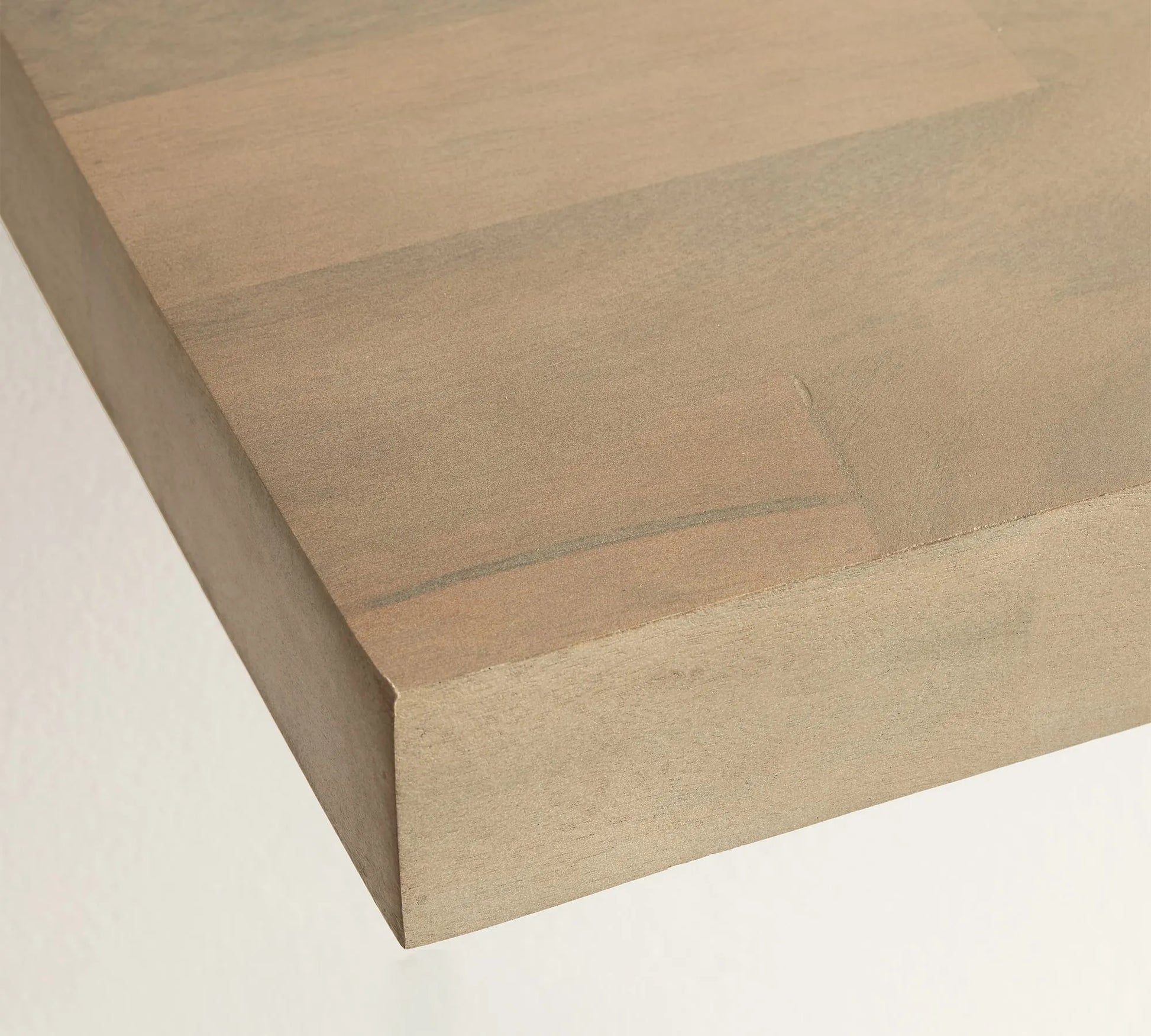 Contemporary wall mounted shelf styled with plants and decor items