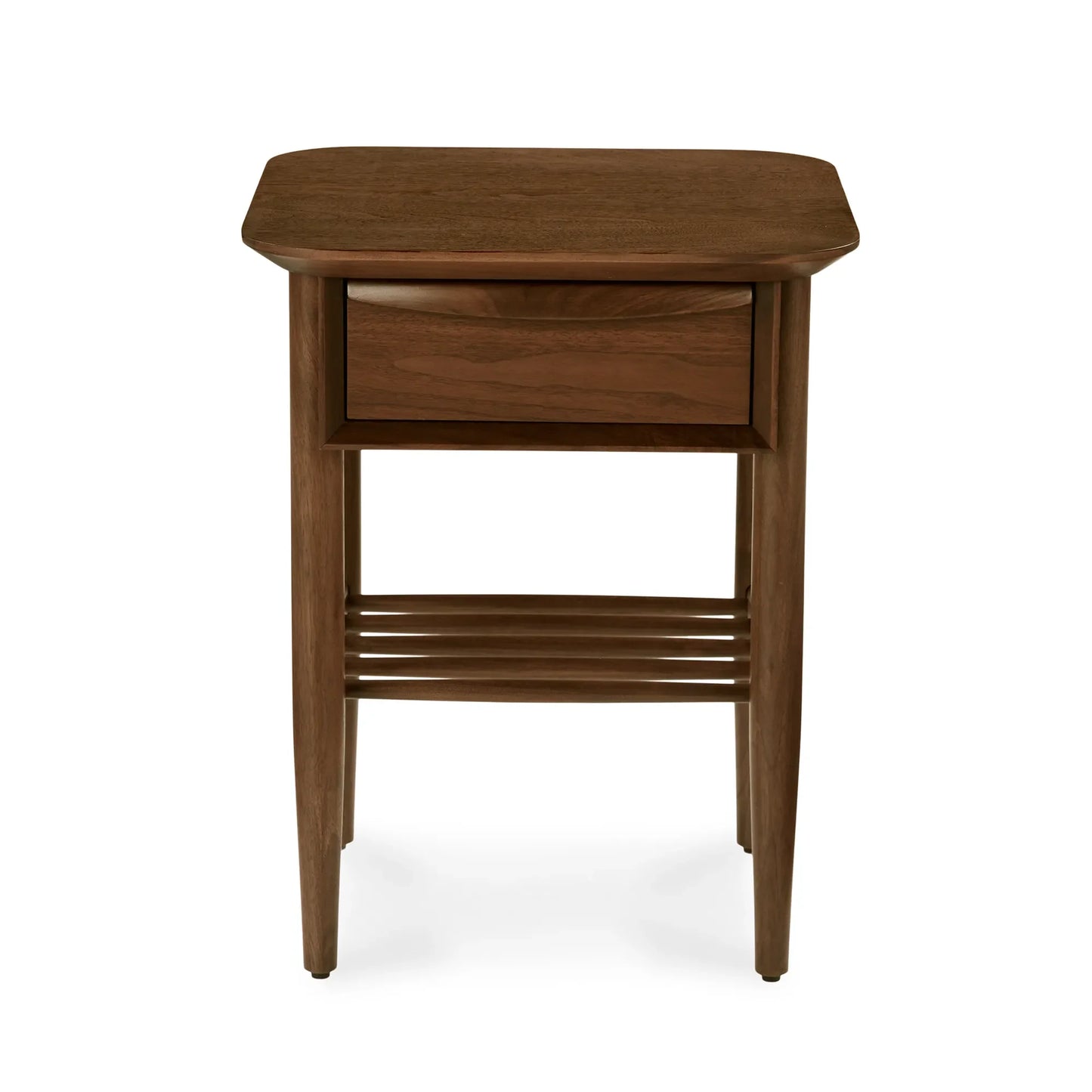 Elegant Bedside Table with drawer and slatted shelf