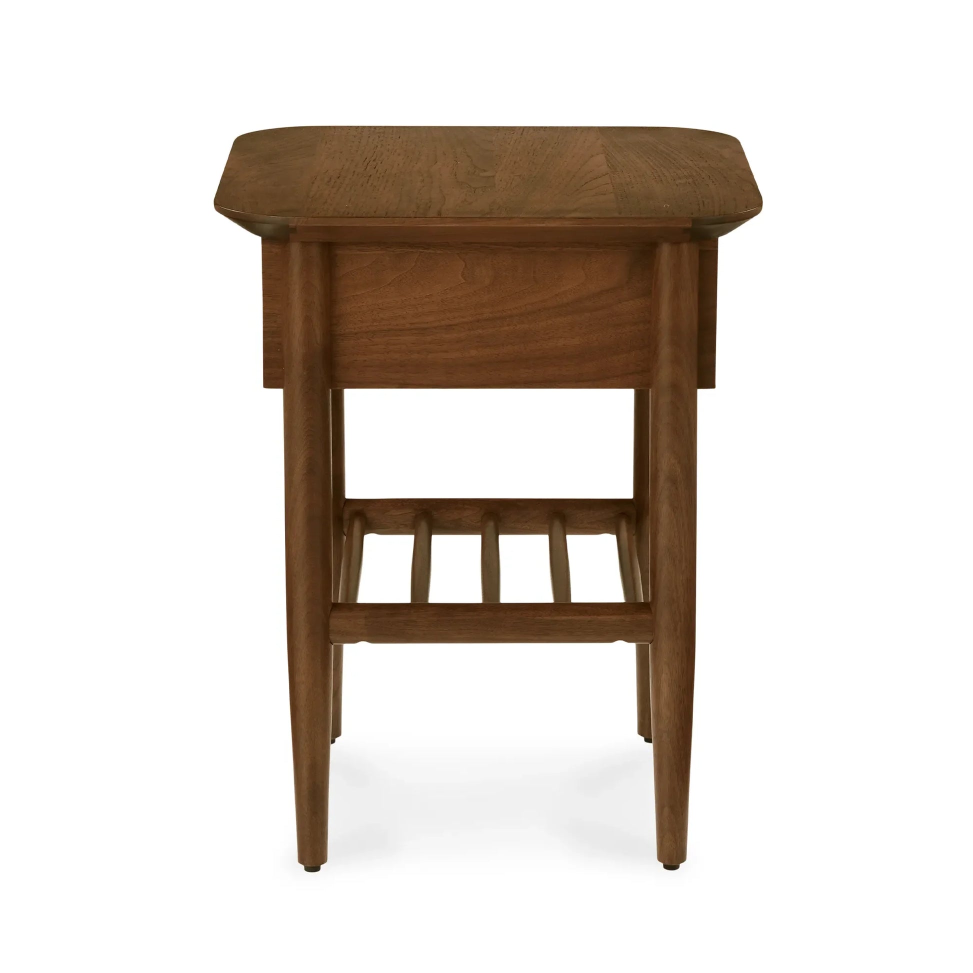 Elegant Bedside Table with drawer and slatted shelf