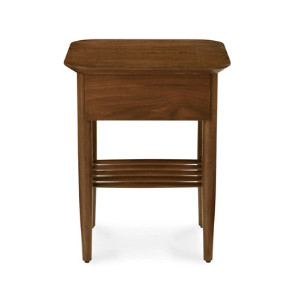 Elegant Bedside Table with drawer and slatted shelf