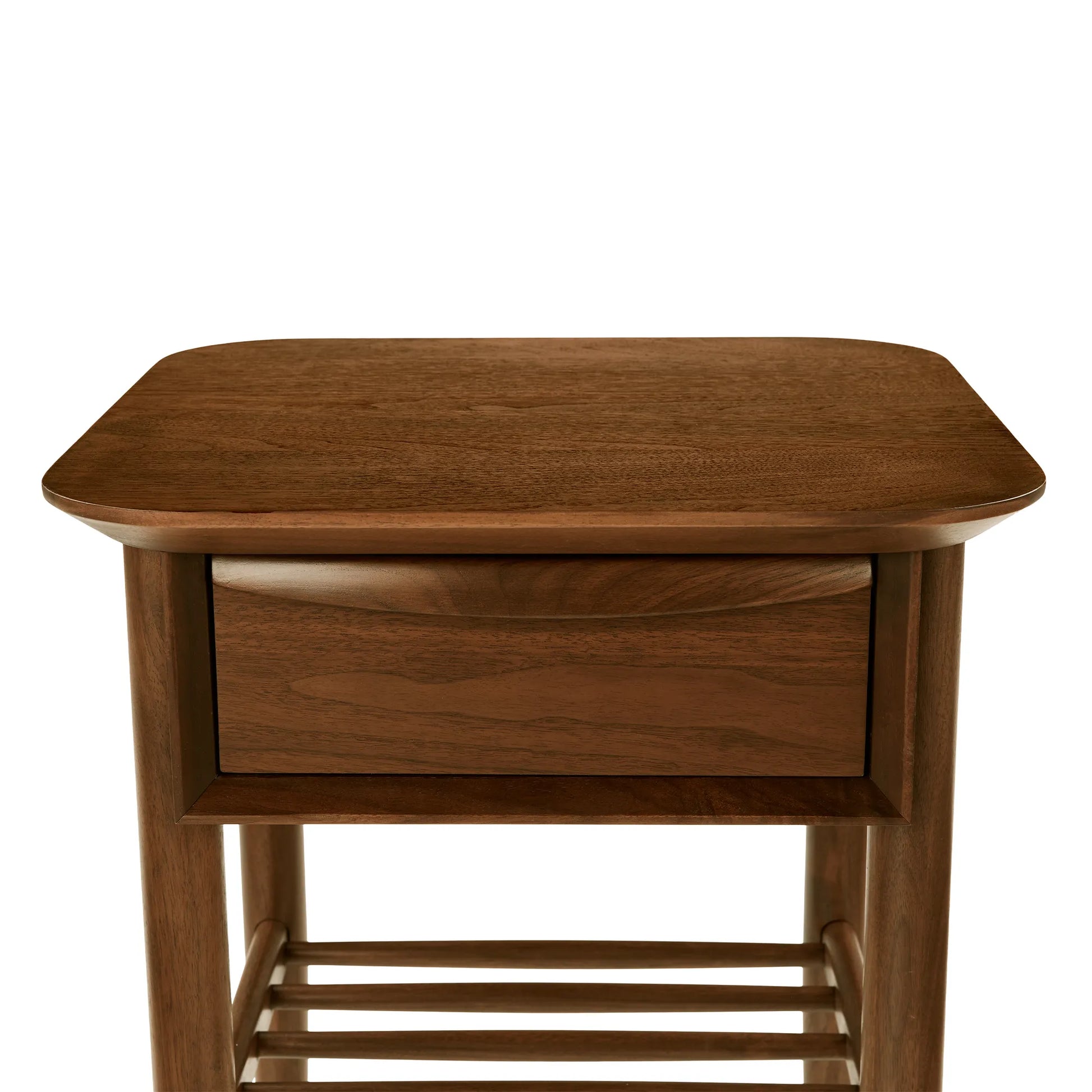 Elegant Bedside Table with drawer and slatted shelf