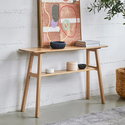 Elegant Minimalist Console Table with Lower Shelf for Versatile Storage