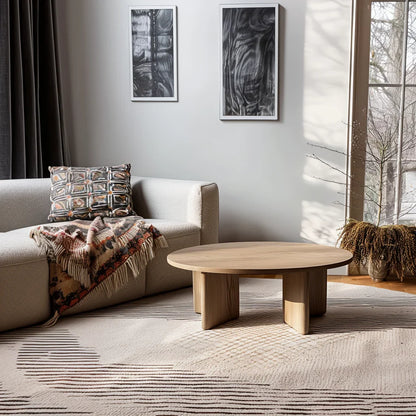 Modern Round Coffee Table in a stylish living room setting