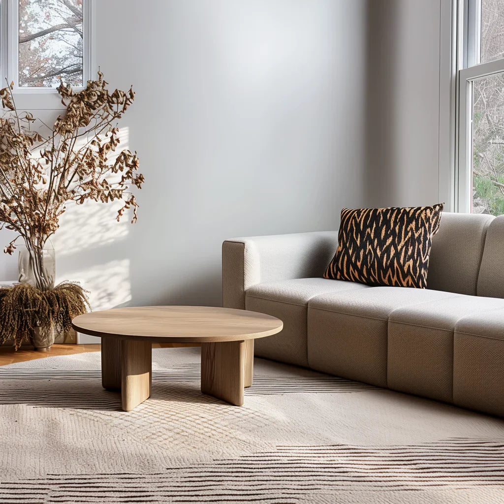 Modern Round Coffee Table in a stylish living room setting
