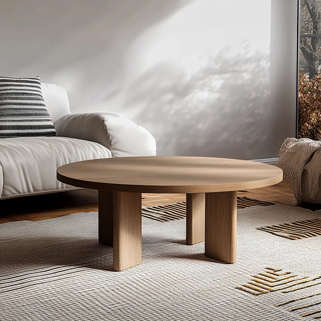 Modern Round Coffee Table in a stylish living room setting