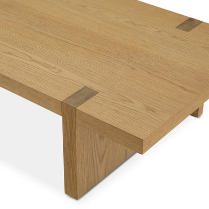 Elegant low profile coffee table with a sleek modern design perfect for contemporary interiors