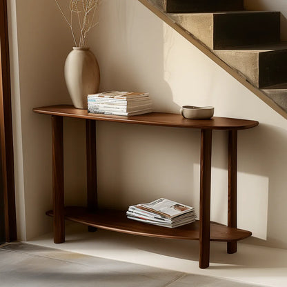 Elegant modern console table with a dual-tier design in a stylish interior