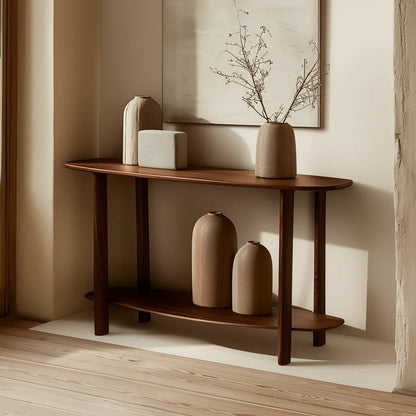 Elegant modern console table with a dual-tier design in a stylish interior