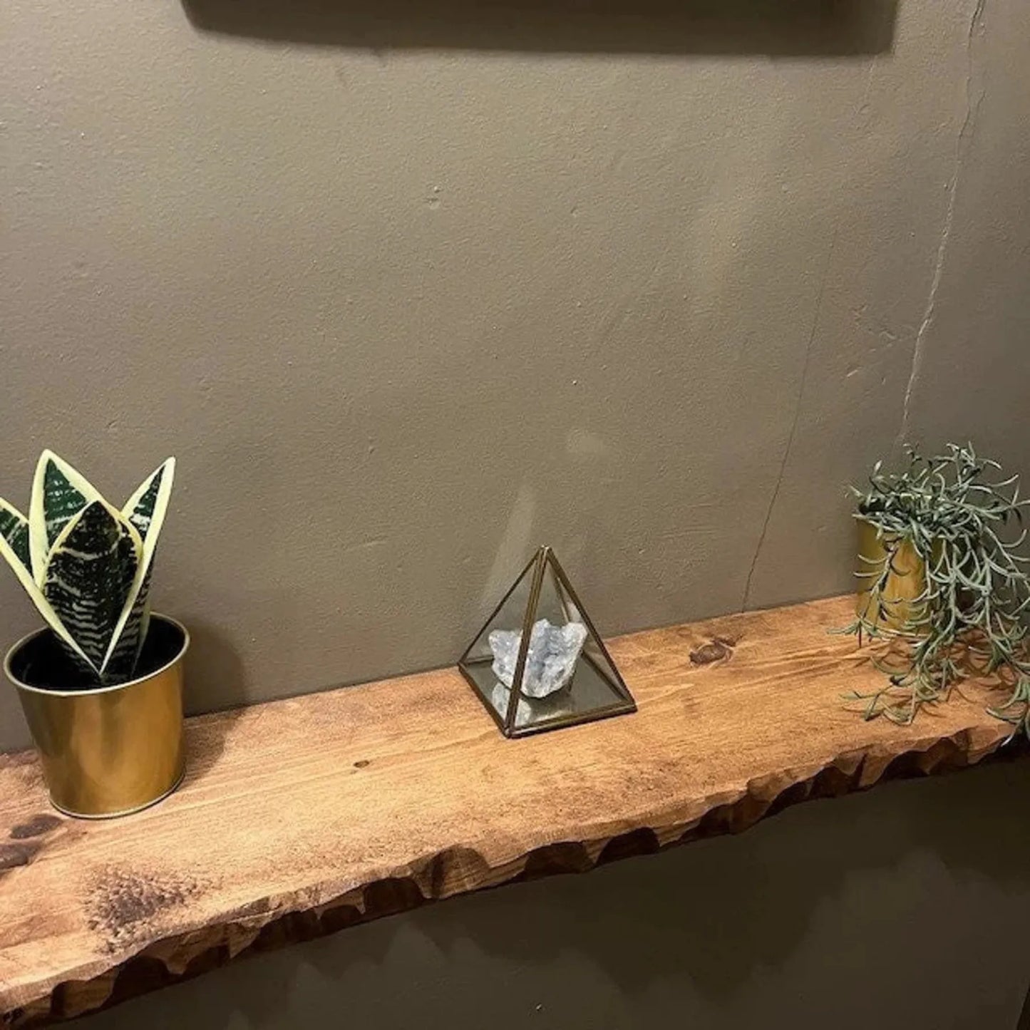 Floating Shelf Handcrafted Rustic decorative wall display with books and kitchen essentials