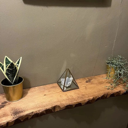 Floating Shelf Handcrafted Rustic decorative wall display with books and kitchen essentials