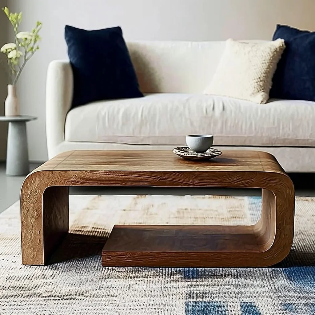Flow Form Coffee Table featured in styled modern living space