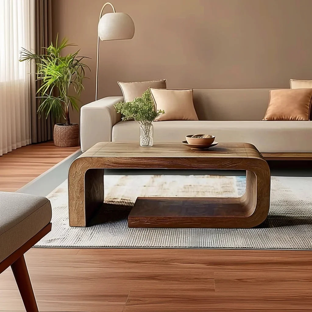 Flow Form Coffee Table featured in styled modern living space