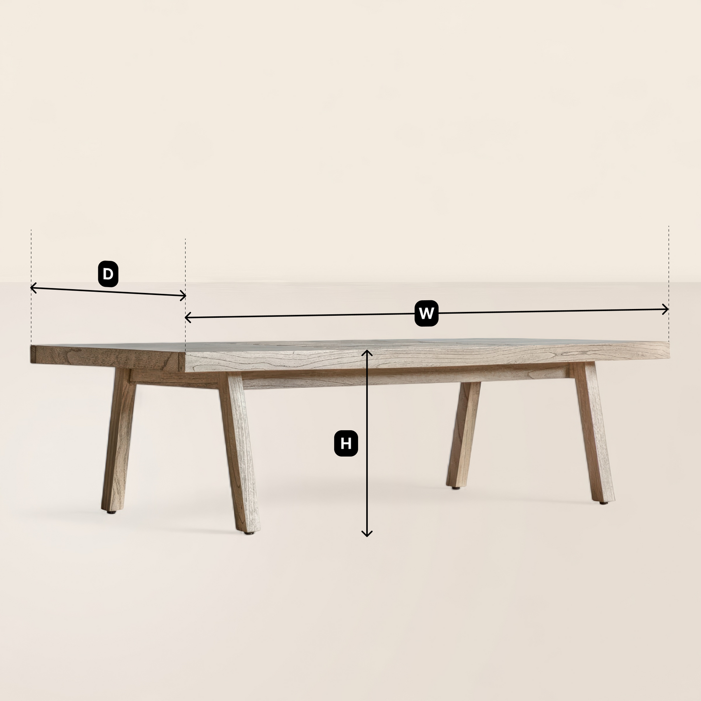 Modern Coffee Table Slatted Design Spacious Surface