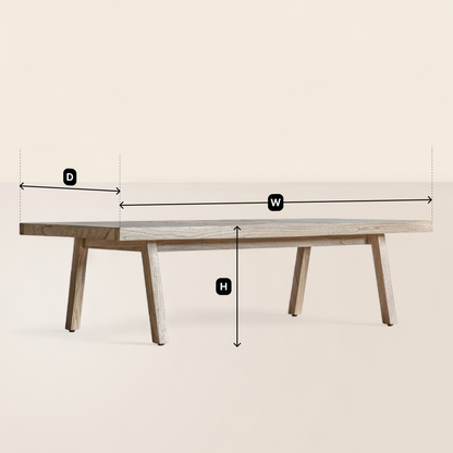 Modern Coffee Table Slatted Design Spacious Surface